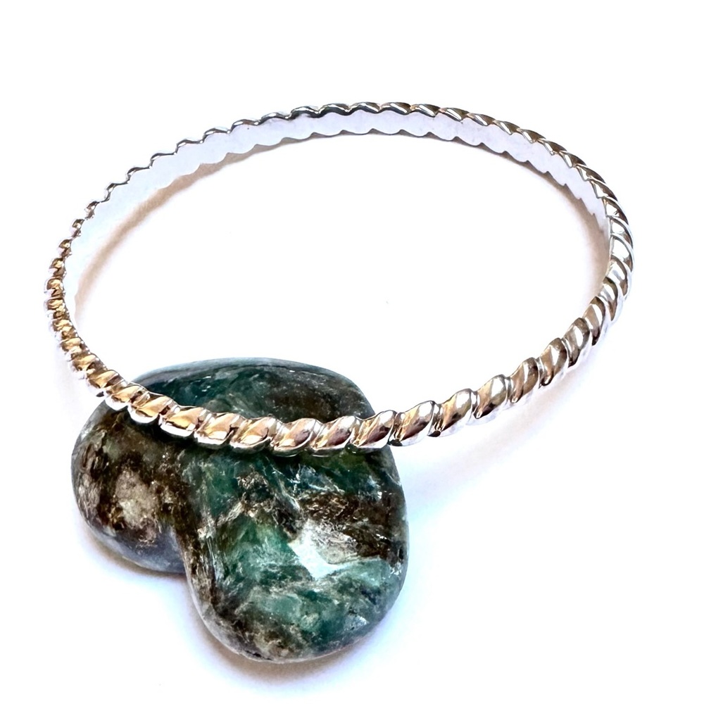 DESIGNER SIGNED Bangle Bracelet 20g Sterling Silver Cable 7.75” GOOD COND